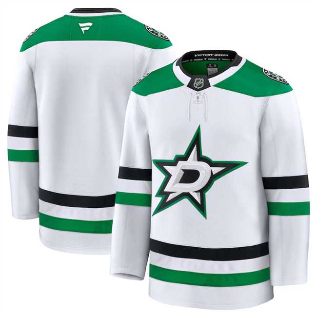 Mens Dallas Stars Custom White 2024-25 Away Stitched Hockey Jersey